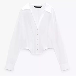 ZARA Corset Style Poplin Shirt